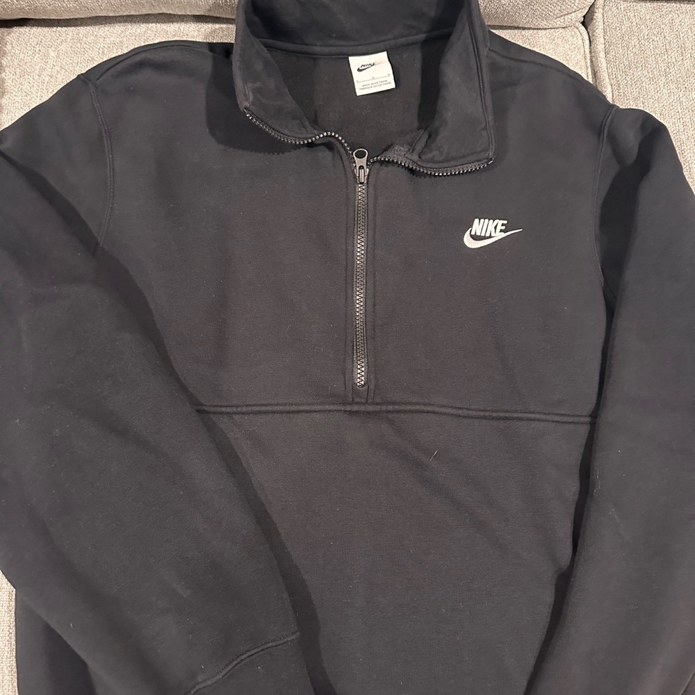 Nike Men's Black Zip-Up Fleece Sweatshirt